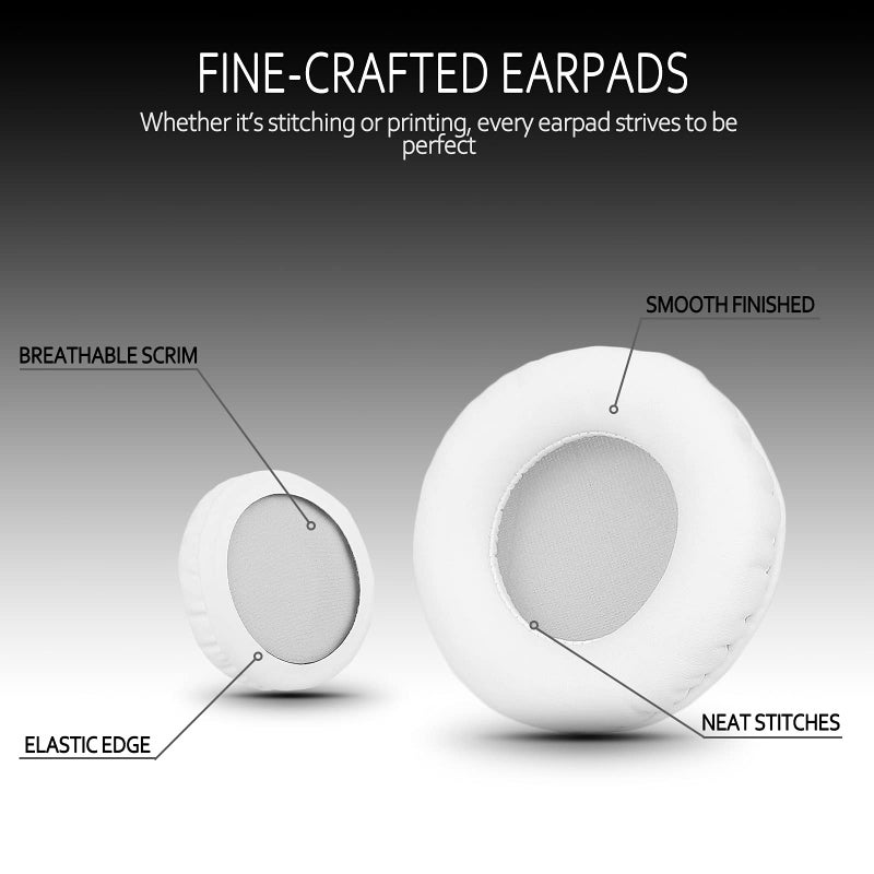 Krone Kalpasmos Universal Replacement 75mm Earpads for Sony, ATHAKG, HifiMan, Philips, Fostex, JVC, Pioneer On-Ear Headphones (List Inside) Headphone Earpads Cover White & Grey - Image 3